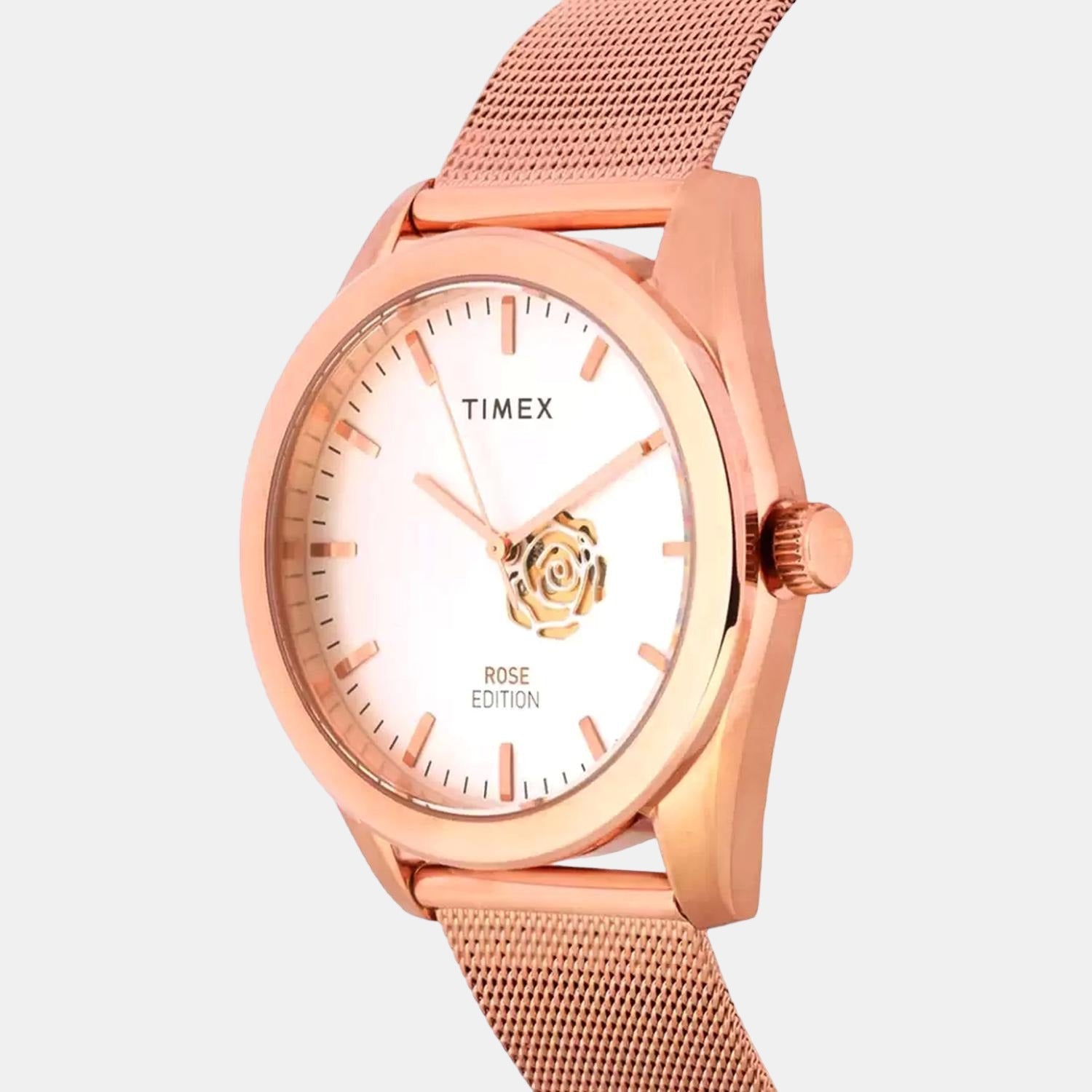 Fashion Women Quartz White Dial Analog Stainless Steel Watch TWEL13200