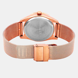 Fashion Women Quartz Rose Gold Dial Analog Stainless Steel Watch TWEL13203