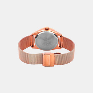 Fashion Women Quartz Rose Gold Dial Chronograph Stainless Steel Watch TWEL13205