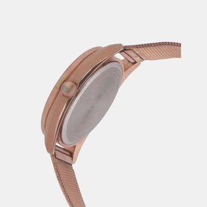 Fashion Women Quartz Rose Gold Dial Chronograph Stainless Steel Watch TWEL13205