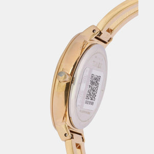 Fria Women Quartz Beige Dial Analog Stainless Steel Watch TWEL13402