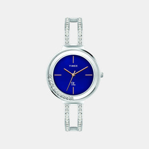 Fria Women Quartz Blue Dial Analog Stainless Steel Watch TWEL13500