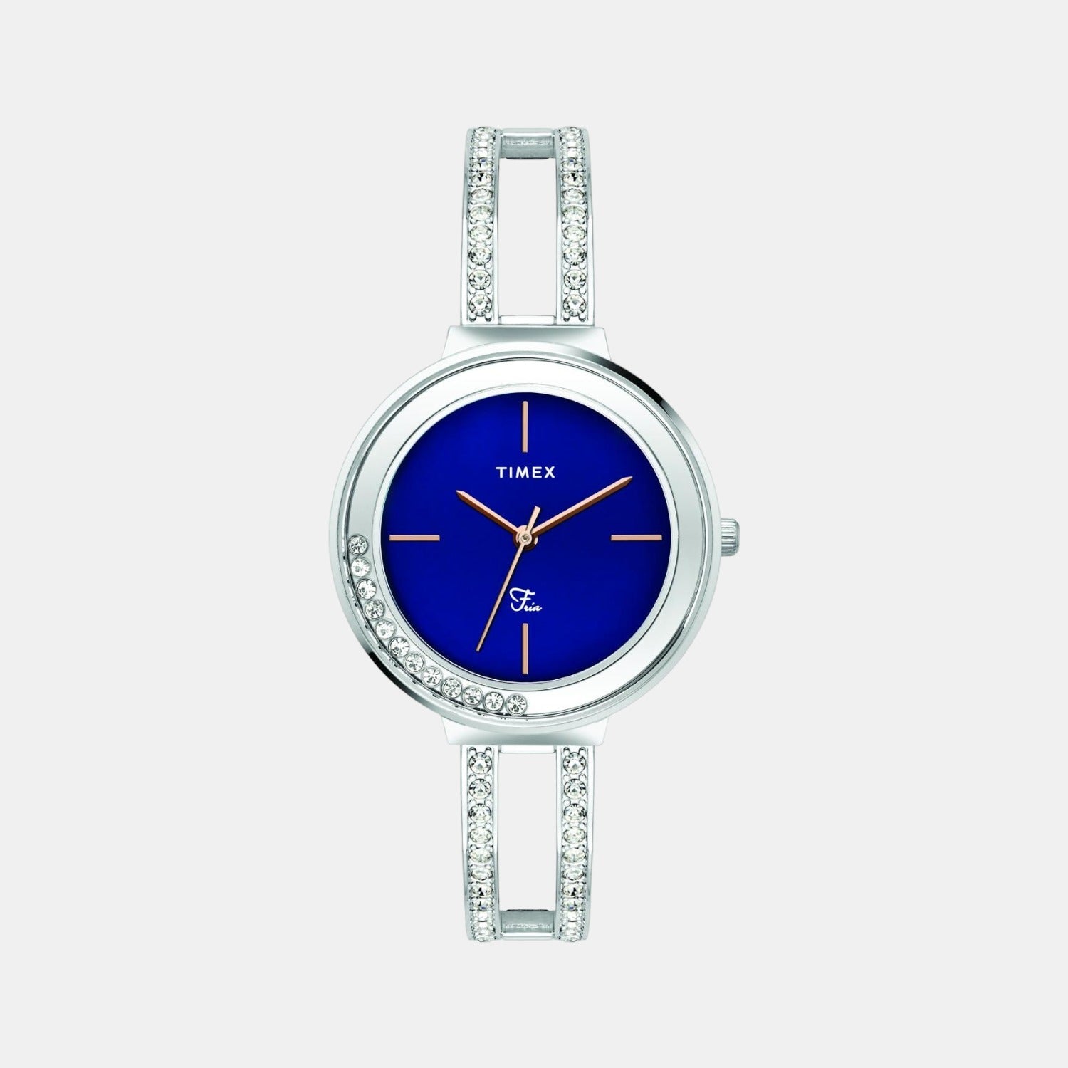 Fria Women Quartz Blue Dial Analog Stainless Steel Watch TWEL13500