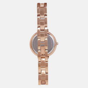 Fria Women Quartz Beige Dial Analog Stainless Steel Watch TWEL13501