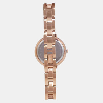 Fria Women Quartz Beige Dial Analog Stainless Steel Watch TWEL13501