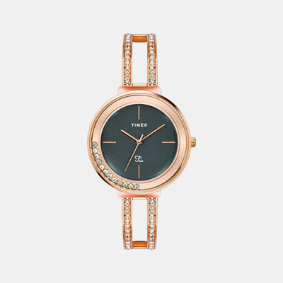 Fria Women Quartz Grey Dial Analog Brass Watch TWEL13503