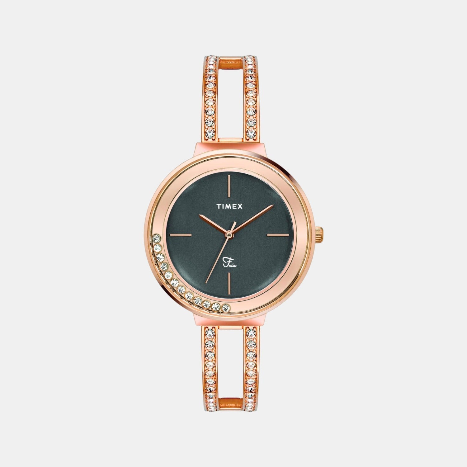Fria Women Quartz Grey Dial Analog Brass Watch TWEL13503