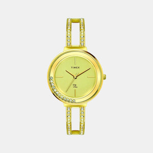 Fria Women Quartz Beige Dial Analog Stainless Steel Watch TWEL13504