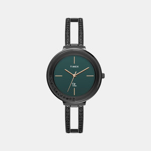 Fria Women Quartz Green Dial Analog Stainless Steel Watch TWEL13505
