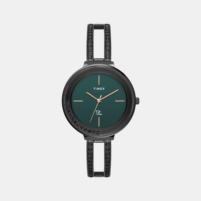 Fria Women Quartz Green Dial Analog Stainless Steel Watch TWEL13505