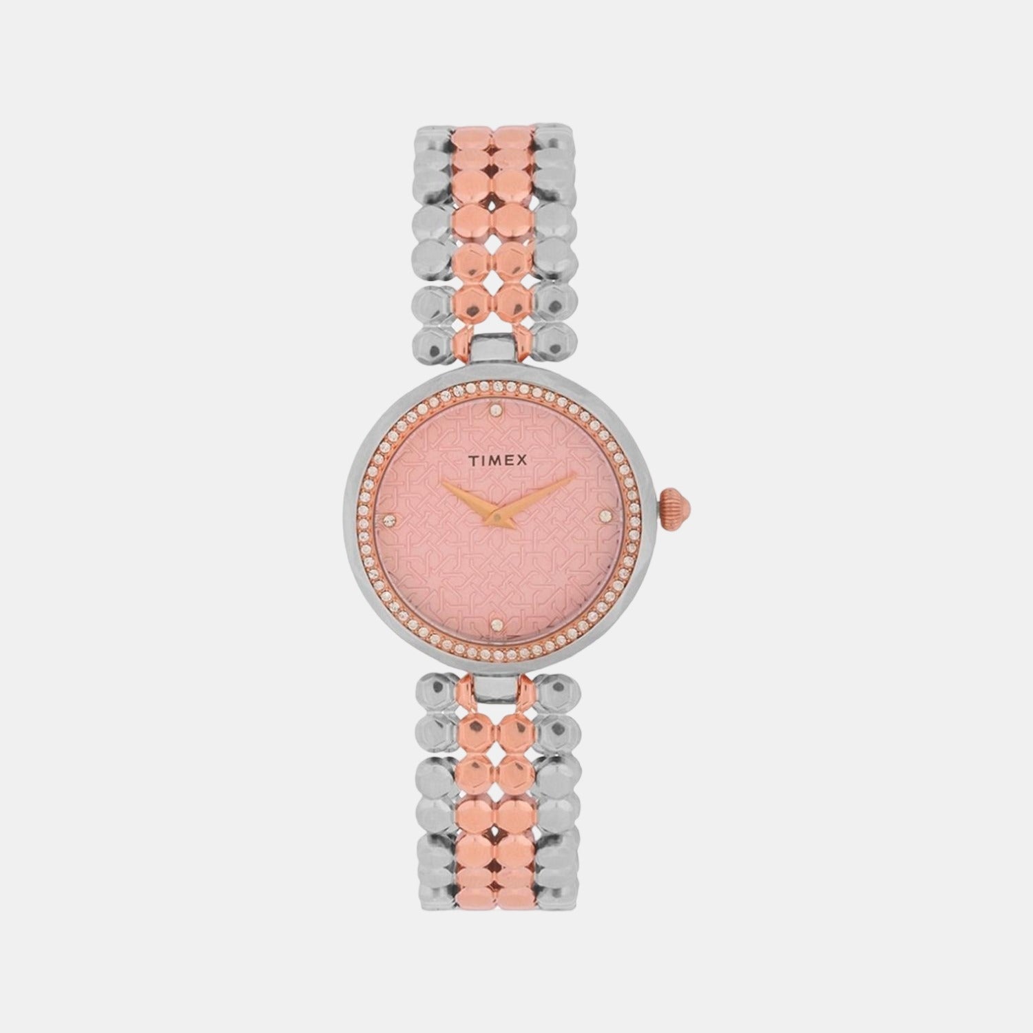 Fria Women Quartz Pink Dial Analog Stainless Steel Watch TWEL13902