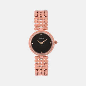 Fria Women Quartz Black Dial Analog Brass Watch TWEL13904