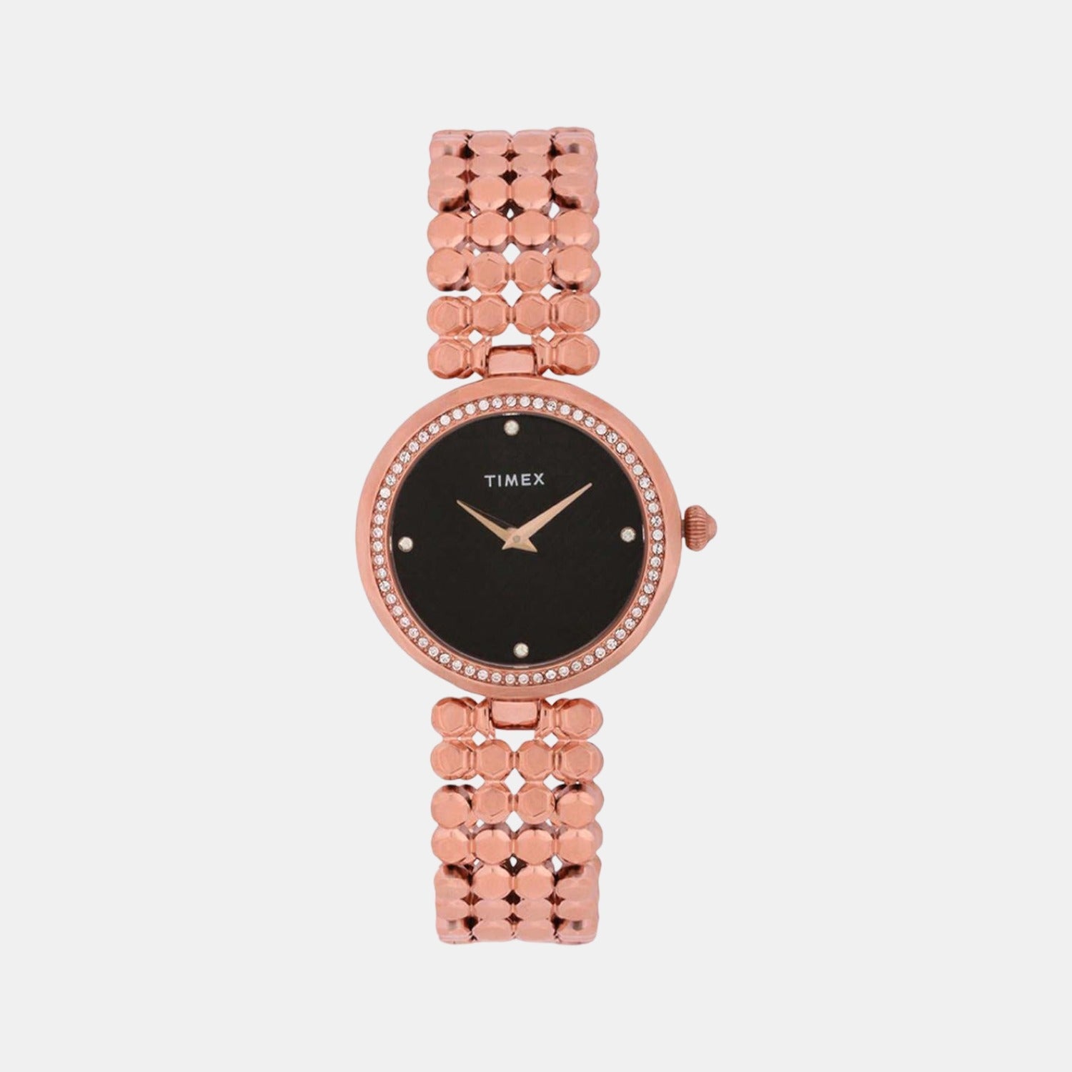 Fria Women Quartz Black Dial Analog Brass Watch TWEL13904