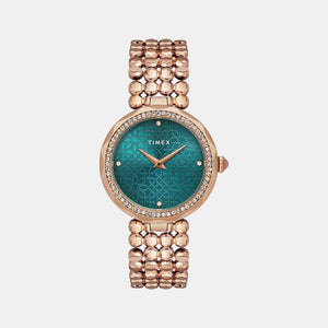 Fria Women Quartz Green Dial Analog Stainless Steel Watch TWEL13907