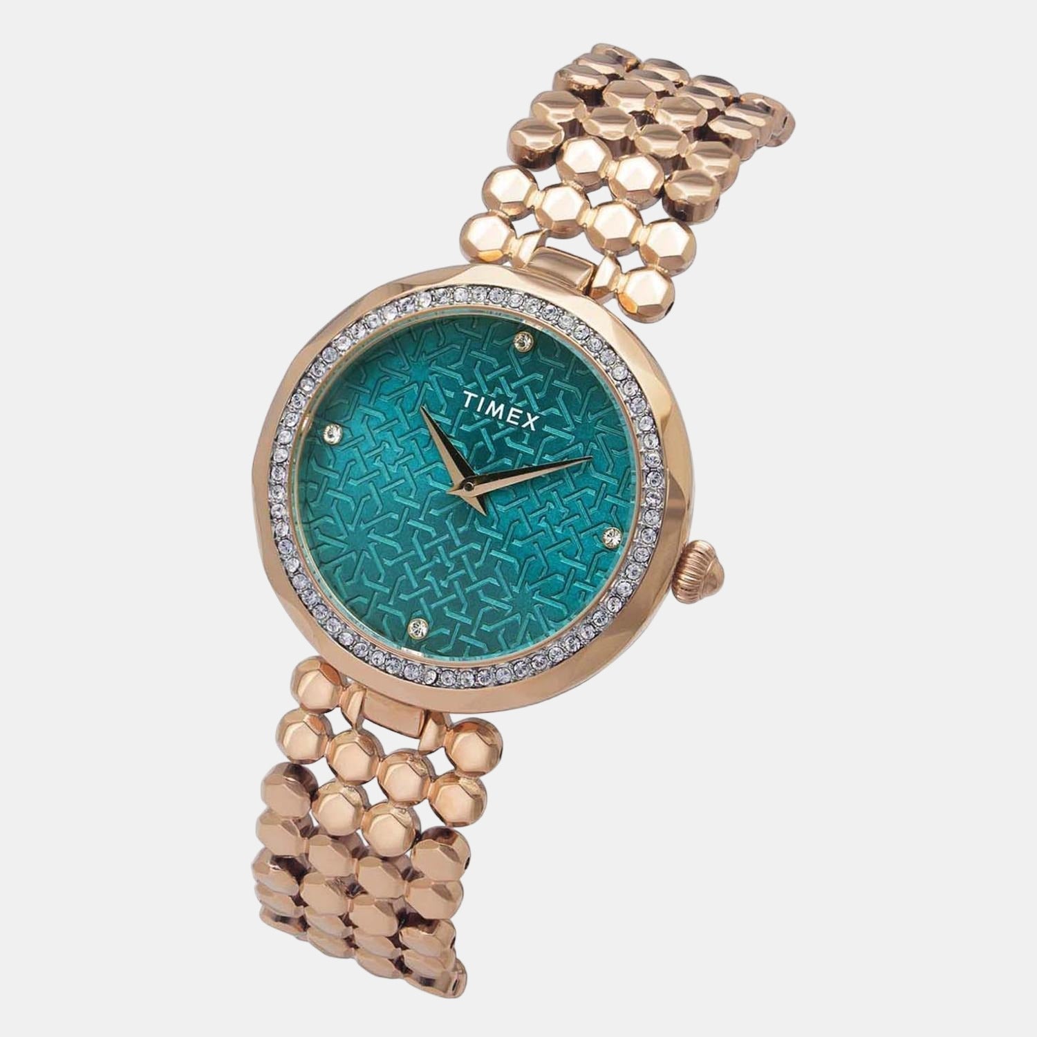 Fria Women Quartz Green Dial Analog Stainless Steel Watch TWEL13907