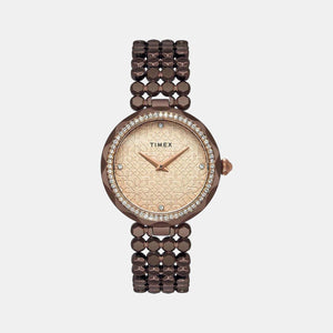 Fria Women Quartz Rose Gold Dial Analog Stainless Steel Watch TWEL13908