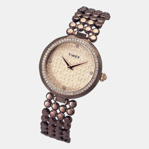 Fria Women Quartz Rose Gold Dial Analog Stainless Steel Watch TWEL13908