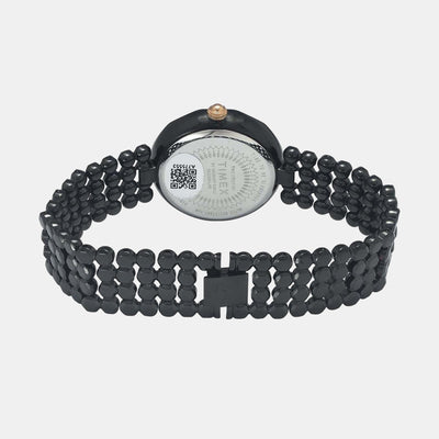 Fria Women Quartz Black Dial Analog Stainless Steel Watch TWEL13909