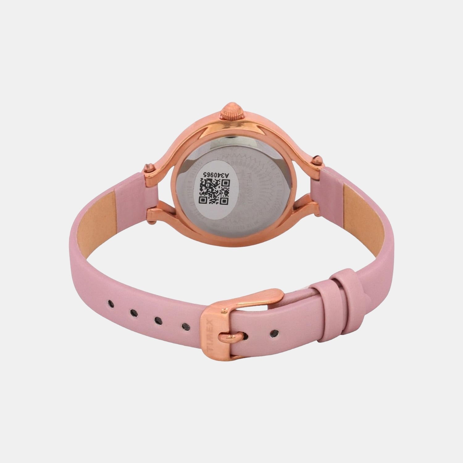 Fria Women Quartz Pink Dial Analog Leather Watch TWEL14000