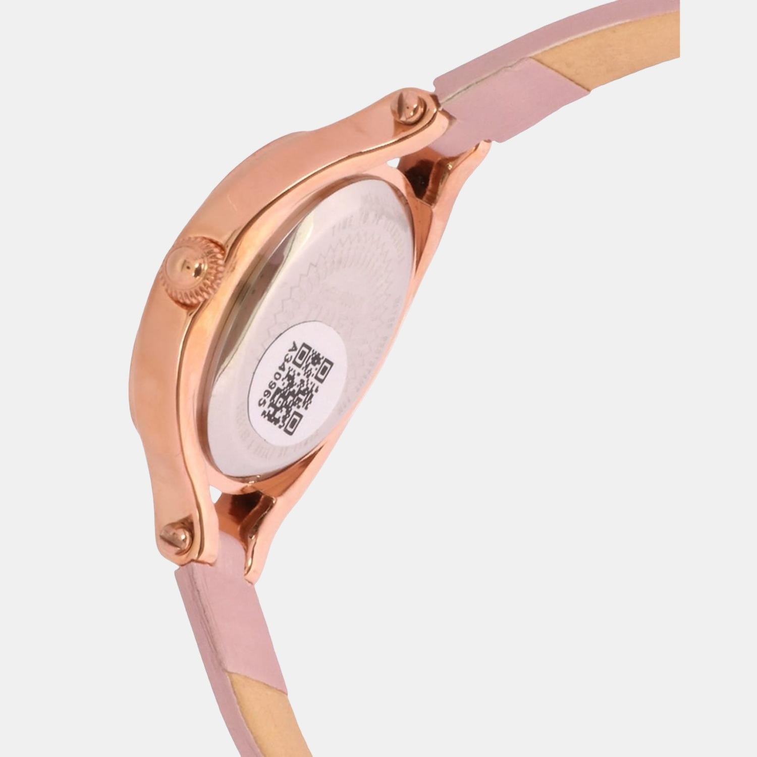 Fria Women Quartz Pink Dial Analog Leather Watch TWEL14000