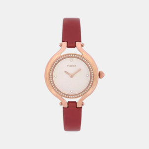 Fria Women Quartz White Dial Analog Leather Watch TWEL14001