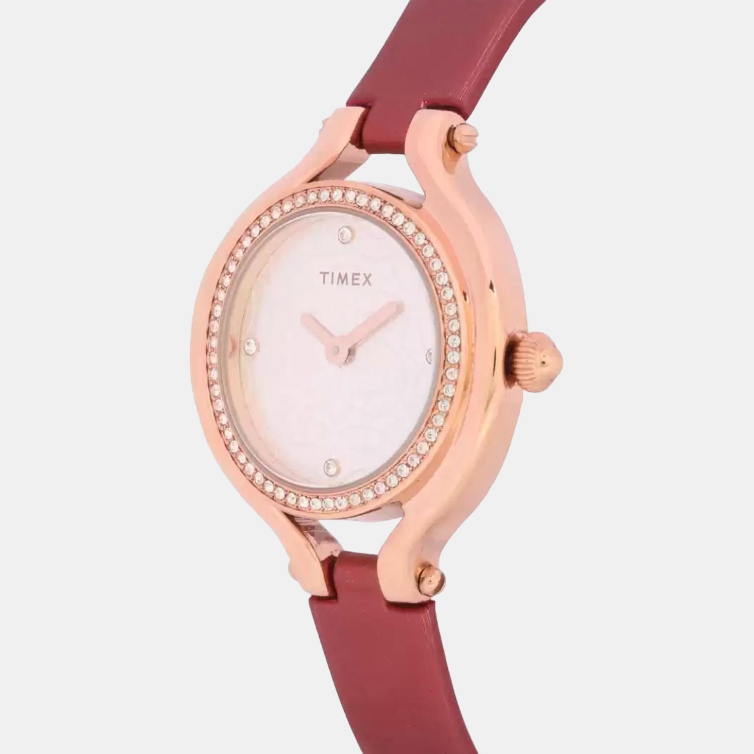 Fria Women Quartz White Dial Analog Leather Watch TWEL14001