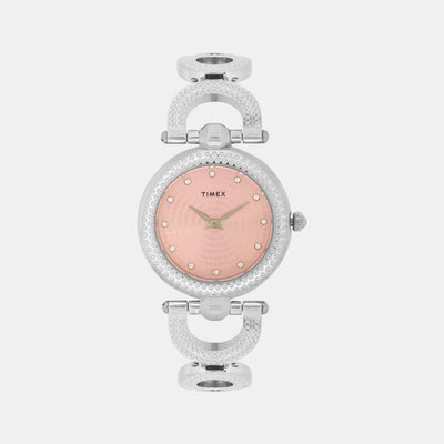 Fria Women Quartz Pink Dial Analog Stainless Steel Watch TWEL14100