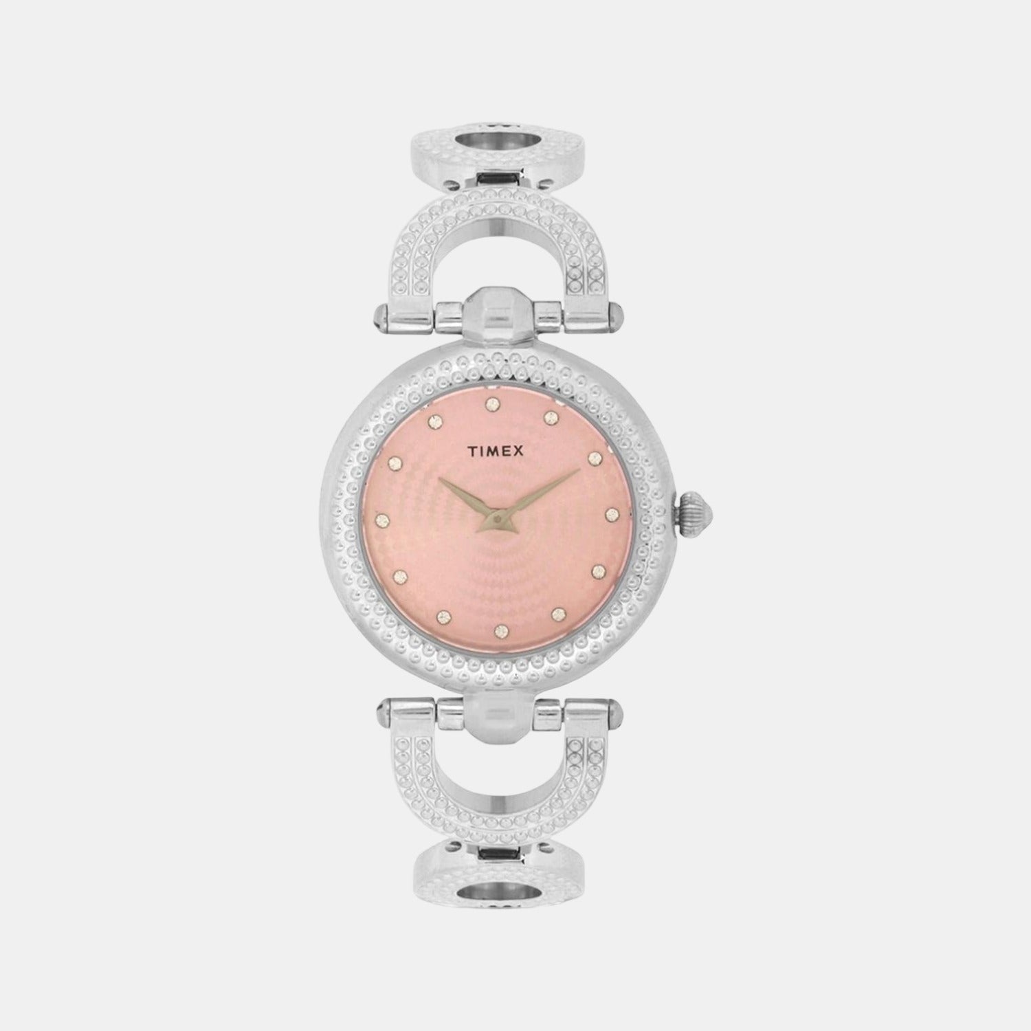 Fria Women Quartz Pink Dial Analog Stainless Steel Watch TWEL14100