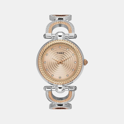 Fria Women Quartz Rose Gold Dial Analog Stainless Steel Watch TWEL14105