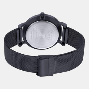 Fashion Women Quartz Black Dial Multi-Function Stainless Steel Watch TWEL14501