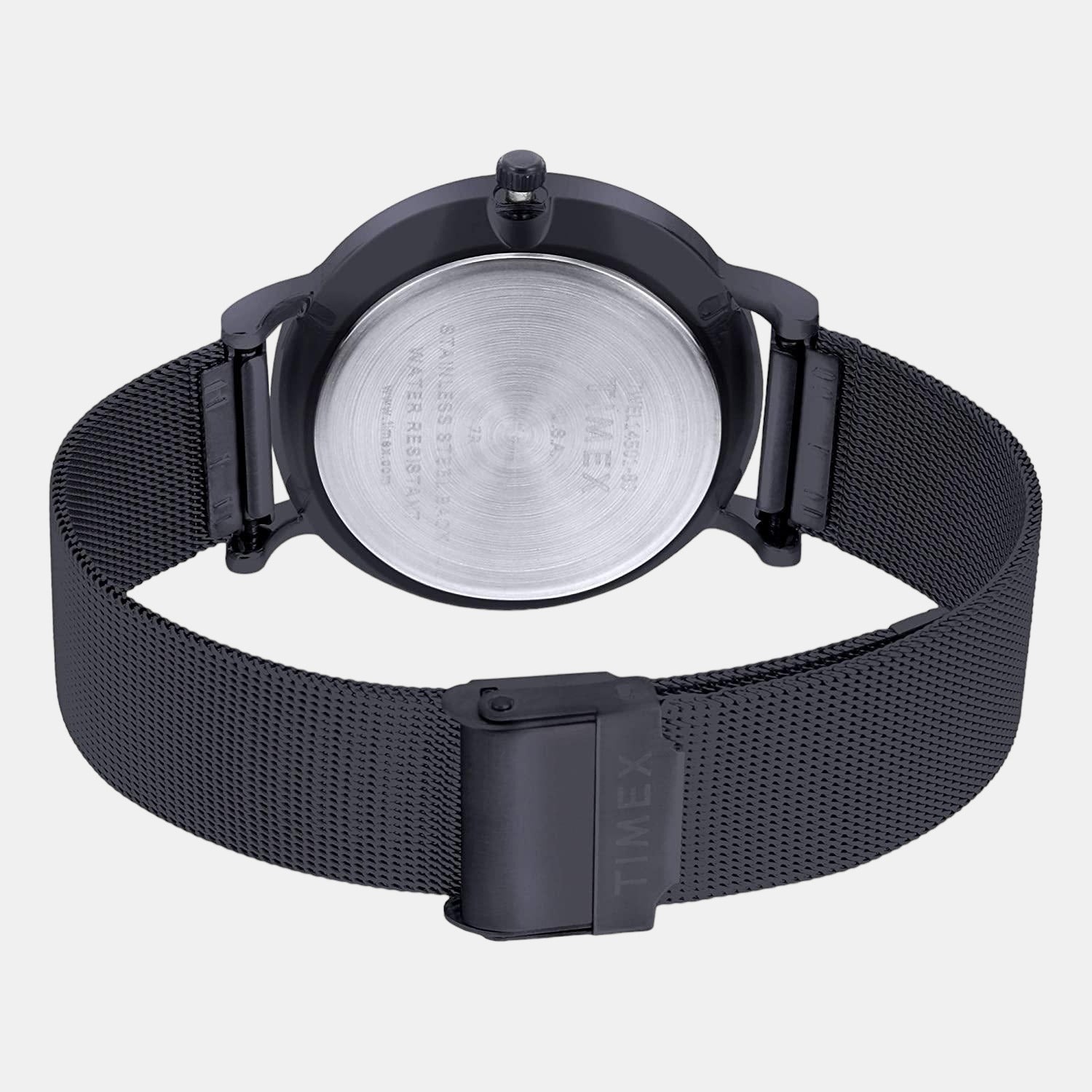 Fashion Women Quartz Black Dial Multi-Function Stainless Steel Watch TWEL14501