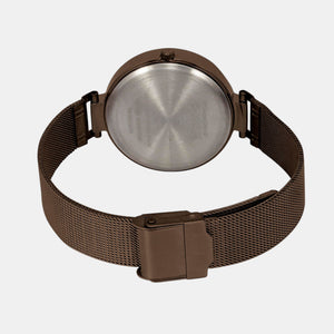 Fashion Women Quartz Brown Dial Multi-Function Stainless Steel Watch TWEL14507