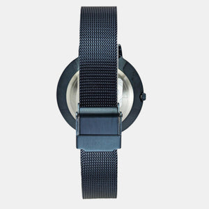 Fashion Women Quartz Blue Dial Multi-Function Stainless Steel Watch TWEL14508