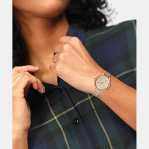 Fashion Women Quartz Rose Gold Dial Analog Stainless Steel Watch TWEL14701