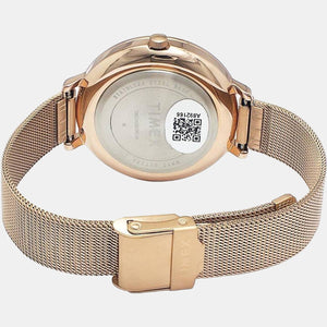 Fashion Women Quartz Rose Gold Dial Analog Stainless Steel Watch TWEL14701