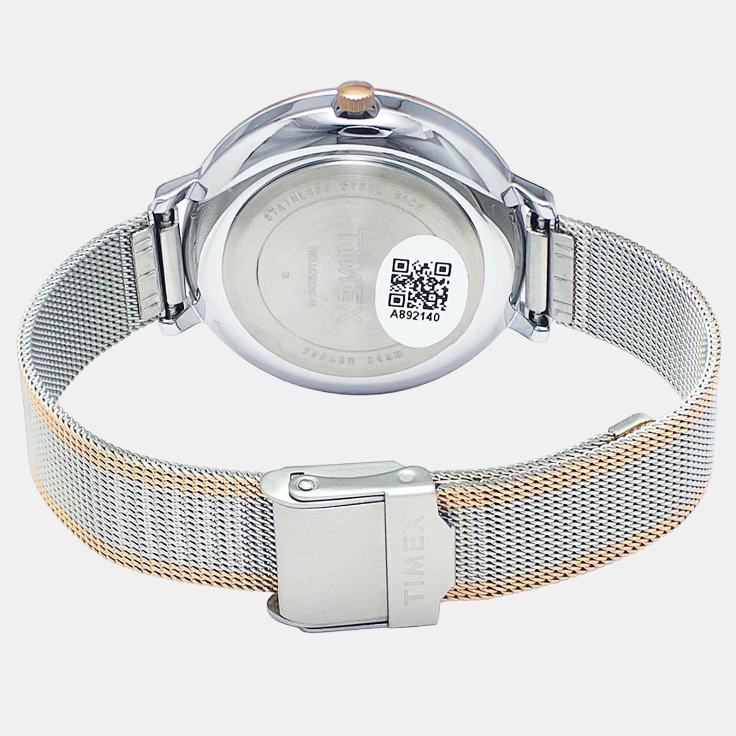 Fashion Women Quartz Silver Dial Analog Stainless Steel Watch TWEL14703