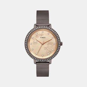 Fashion Women Quartz Rose Gold Dial Analog Stainless Steel Watch TWEL14705