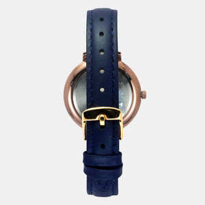 Fashion Women Quartz Blue Dial Analog Leather Watch TWEL14712