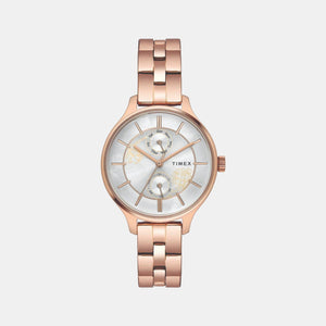 Fashion Women Quartz Silver Dial Chronograph Stainless Steel Watch TWEL14802