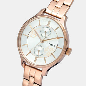 Fashion Women Quartz Silver Dial Chronograph Stainless Steel Watch TWEL14802