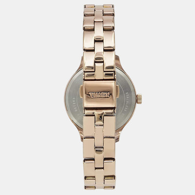Fashion Women Quartz Rose Gold Dial Chronograph Stainless Steel Watch TWEL14803