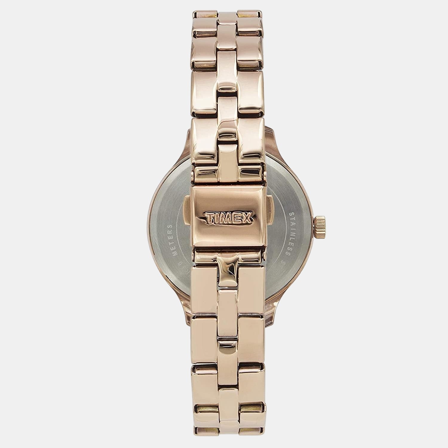 Fashion Women Quartz Rose Gold Dial Chronograph Stainless Steel Watch TWEL14803