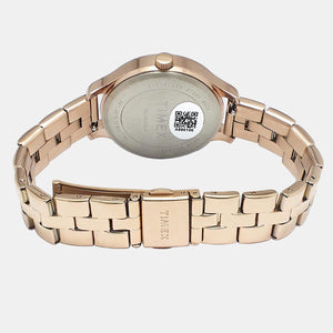 Fashion Women Quartz Rose Gold Dial Chronograph Stainless Steel Watch TWEL14803