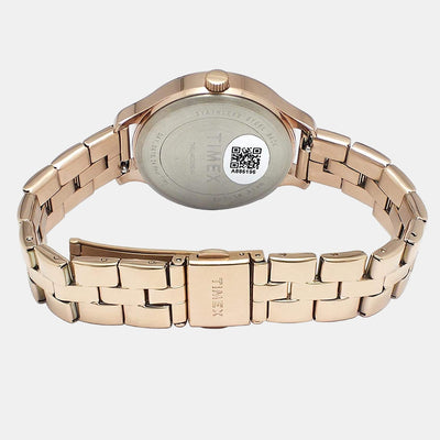 Fashion Women Quartz Rose Gold Dial Chronograph Stainless Steel Watch TWEL14803