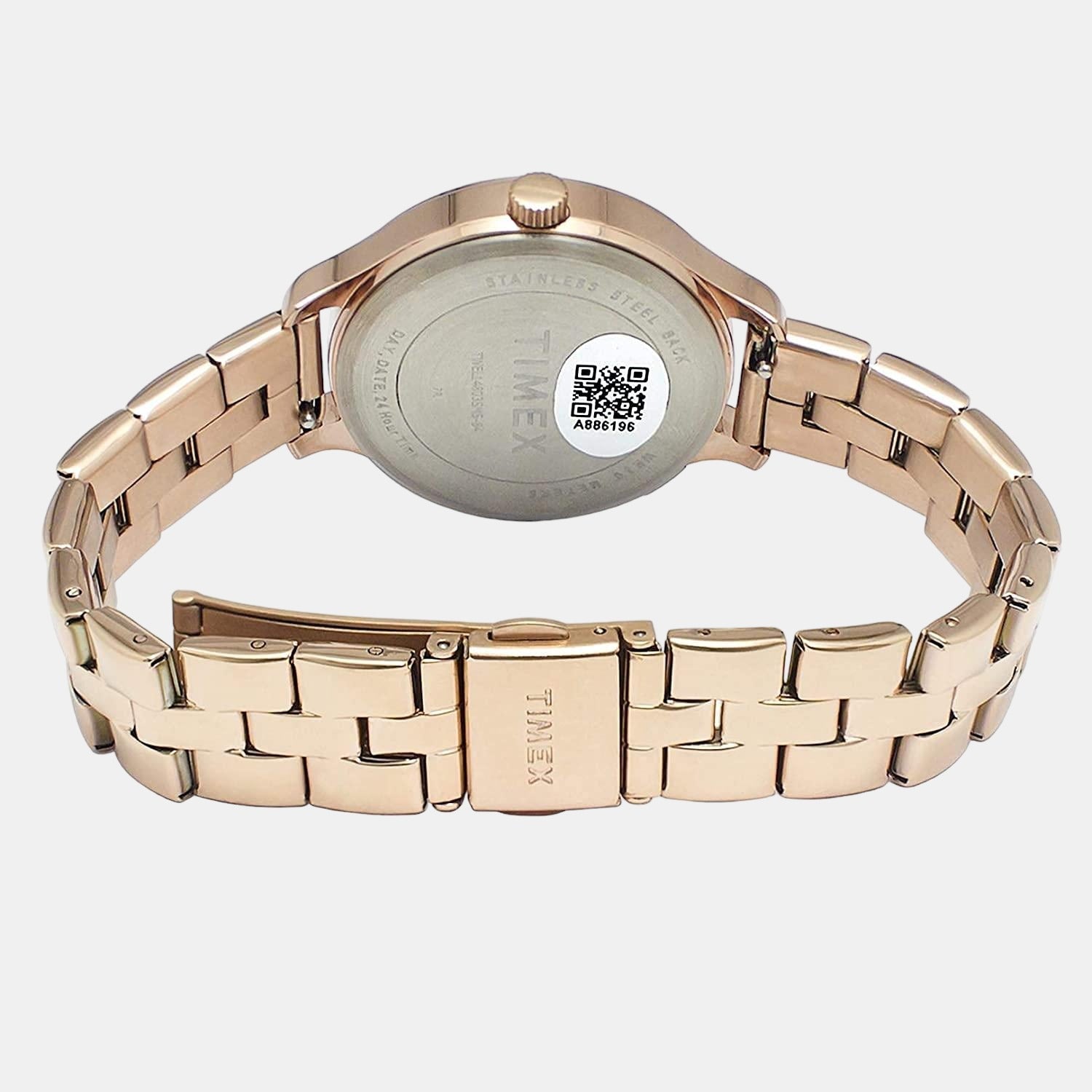 Fashion Women Quartz Rose Gold Dial Chronograph Stainless Steel Watch TWEL14803