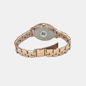 Fashion Women Quartz Pink Dial Analog Stainless Steel Watch TWEL14808