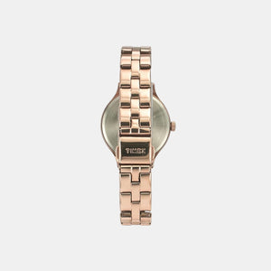 Fashion Women Quartz Pink Dial Analog Stainless Steel Watch TWEL14808