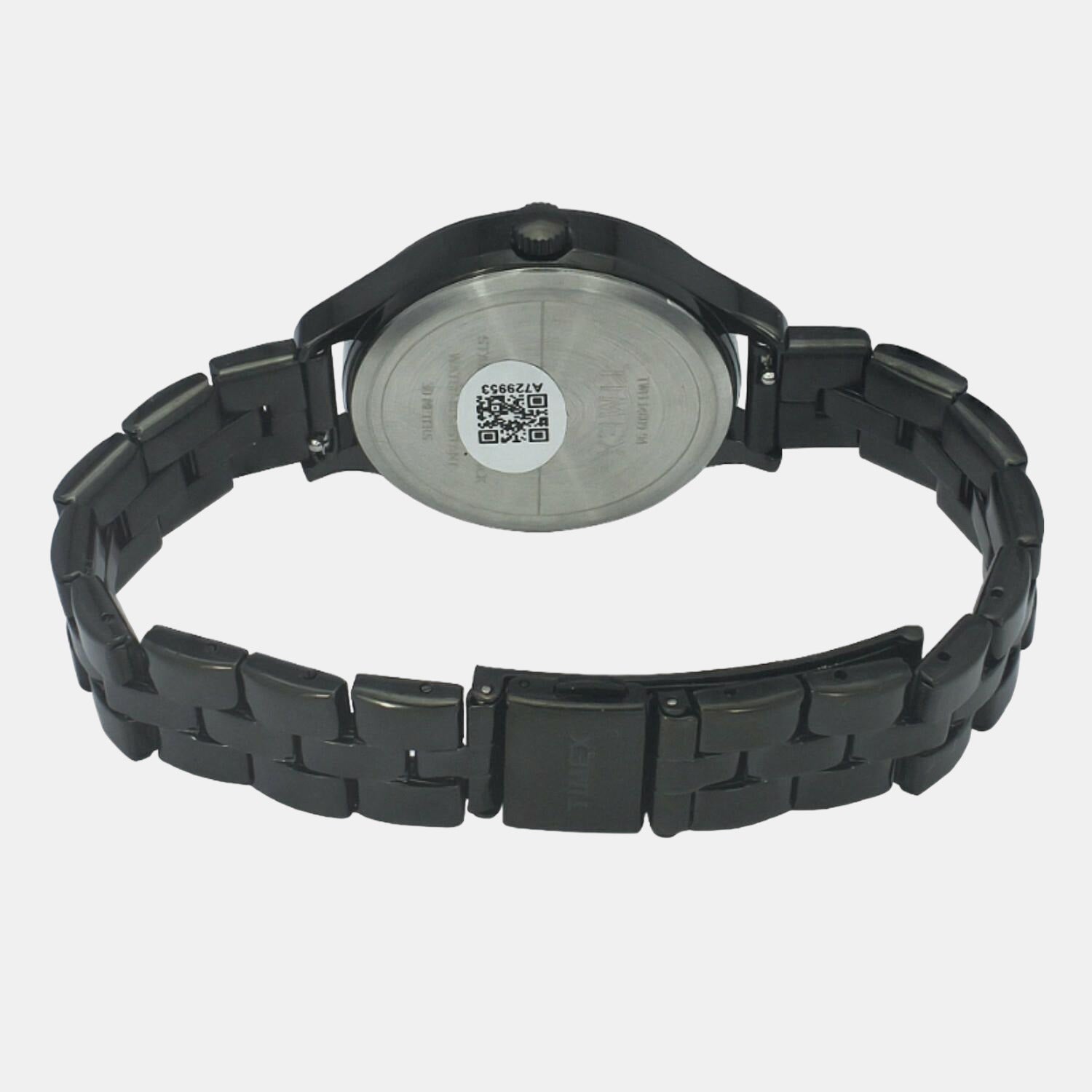 Fashion Women Quartz Black Dial Analog Stainless Steel Watch TWEL14809