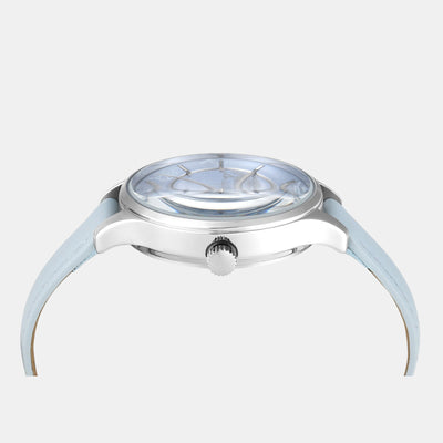 Fashion Women Quartz Blue Dial Multi-Function Leather Watch TWEL14821