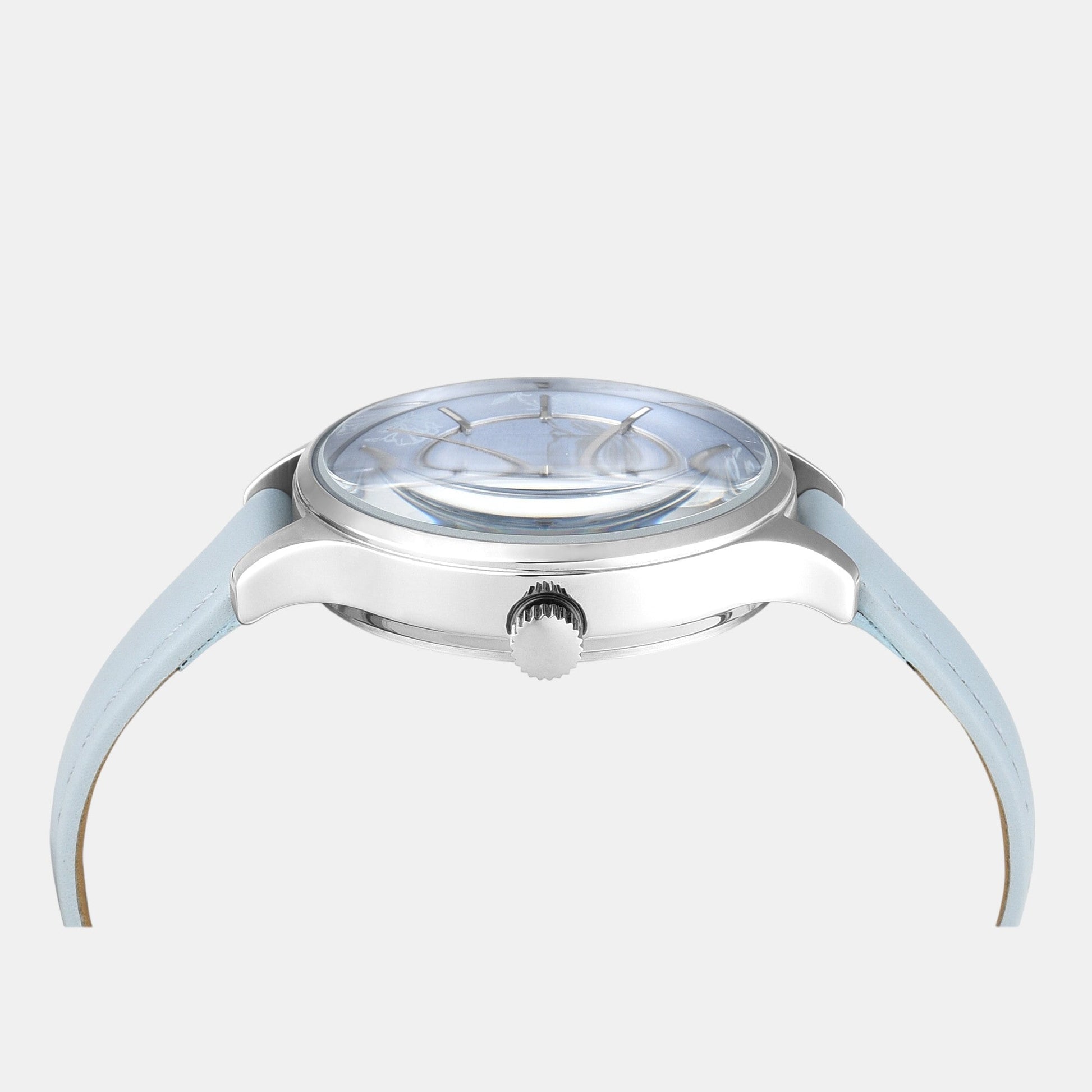 Fashion Women Quartz Blue Dial Multi-Function Leather Watch TWEL14821